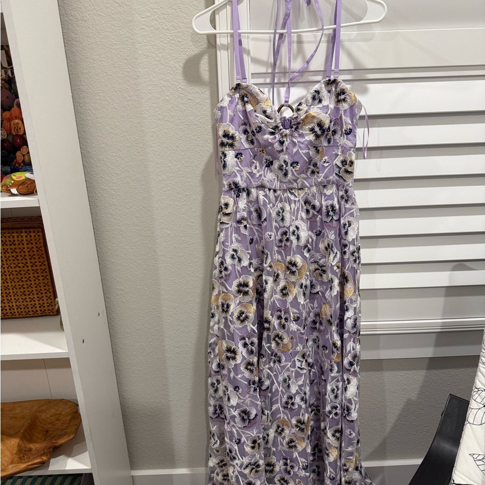 Dress The Population Lavender Maxi Dress Size Small